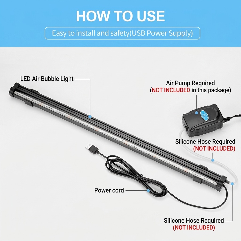 USB LED Aquarium Air Bubble Li – Marine Aquarium Water Change Bewertung und Preis